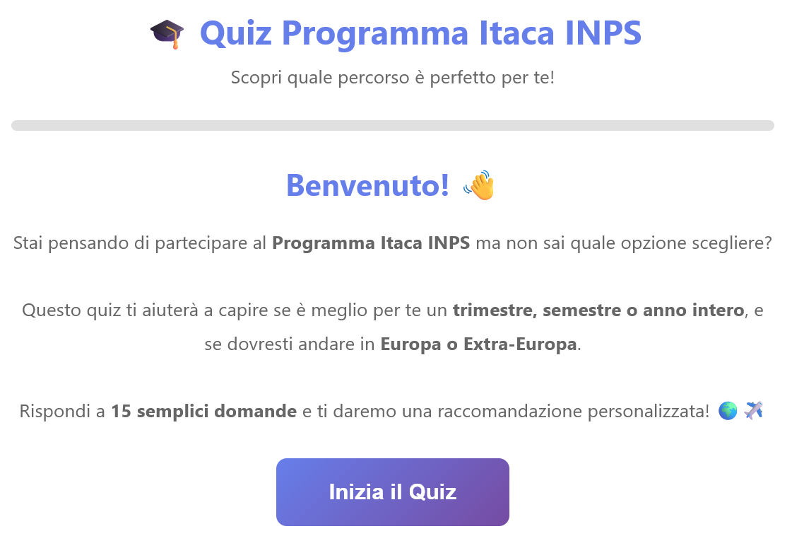 Fai il test e scopri qual è il programma ITACA ideale per te