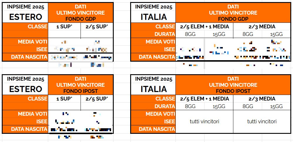 punteggi vincitori bandi inpsieme